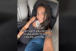 Mujer que no da su asiento a niño en avión.