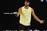 Carlos Alcaraz durante partido del Abierto de Australia 2024.