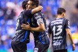 Kevin Escamilla celebra gol de Querétaro en el Estadio Cuauhtémoc.
