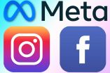 Logos de Meta, Facebook e Instagram.