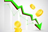 Ilustración de una gráfica con una flecha verde que muestra descenso.