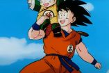 Gokú cargando a Gohan en nube voladora