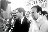 Heriberto Galindo y Colosio en el momento de la despedida.