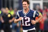 Tom Brady en su homenaje con los Patriots.