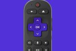 Control de Roku con fondo morado