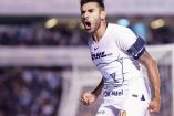 'Toto' Salvio celebra gol con Pumas ante Querétaro durante la Jornada 17 del Clausura 2024.