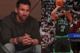 Lionel Messi durante partido de Celtics Vs Heat en playoffs de la NBA.