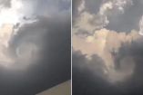 Imágenes de nubes giratorias en Nuevo León