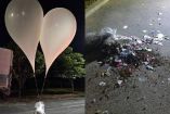 Globos con basura que Corea del NOrte lanzo a Corea del Sur.