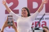 María de Lourdes Paz Reyes, candidata de la coalición Sigamos Haciendo Historia conformada por Morena, Partido Verde y PT