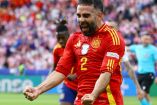 Dani Carvajal celebra gol ante Croacia en su primer partido de la Eurocopa 2024.