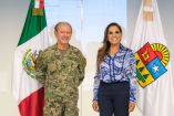Mara Lezama revisa con Rafael Ojeda la estrategia contra el sargazo en Quintana Roo