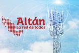 Torre de telecomunicación y logo del Altán Redes.
