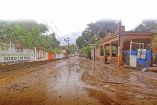 Calle afectada por las lluvias en Veracruz.