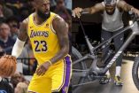 LeBron James jugando basquetbol y foto con bicicleta Canyon