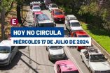 Hoy No Circula miércoles 17 de julio de 2024 en CDMX y Edomex.