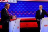 Donald Trump y Joe Biden en el debate presidencial de CNN. (Reuters)
