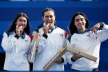 El equipo mexicano de Tiro con arco femenil tras ganar el bronce en París 2024