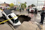 Fuga de agua provocó socavón en Ecatepec.