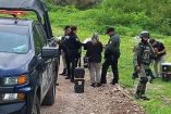 Policías y elementos del Ejército en la zona que se encontró el cuerpo de Martín García Corrales, operador de El Mayo