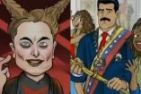 Maduro combate con la Biblia a un “satánico” Elon Musk en caricatura 