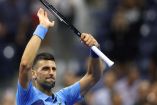 Novak Djokovic celebra primer triunfo en US Open 2024.