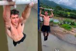 Influencer intenta hacer dominadas en río infestado de cocodrilos