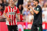'Chucky' Lozano y Santi Giménez en partidos de Eredivisie.