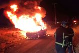 Camioneta huachicolera incendiada en Hidalgo
