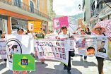 Protesta por desaparecidos en Hidalgo.