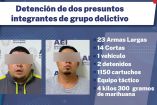 Sicarios del Cártel de Juárez detenidos con un arsenal y droga