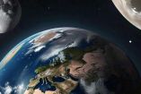 Planeta Tierra con dos lunas