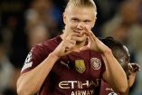 Erling Haaland celebra 4-0 en partido del Manchester City.