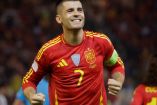 Álvaro Morata celebra gol ante Serbia en la Nations League.