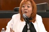 Rosario Piedra comparece ante senadores; busca repetir en la CNDH