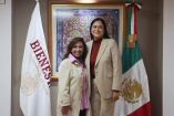 La titular de la Secretaría de Bienestar, Ariadna Montiel, y la gobernadora de Tlaxcala, Lorena Cuéllar