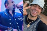 Pepe Aguilar con traje de charro y Ryan Castro con gorro