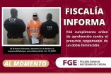 FGE cumplimenta orden de aprehensión contra el presunto responsable de un doble feminicidio