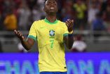 Vinicius Jr. durante partido de la Selección de Brasil durante las Eliminatorias del Mundial 2026.