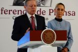 Arturo Zaldívar y Claudia Sheinbaum en la conferencia de prensa