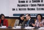 La Comisión de Presupuesto y Cuenta Pública de la Cámara de Diputados se reunió esta mañana con Norma Irene de la Cruz y Rita Bell, consejeras del INE