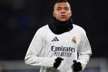 Kylian Mbappé en un calentamiento del Real Madrid.