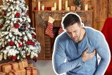 Persona sufriendo un infarto en diciembre