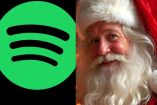 Logo de Spotify verde con Santa Claus