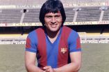Hugo Sotil con el uniforme del Barcelona.