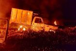 Camionetas huachicoleras incendiadas en Hidalgo