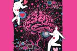 Ilustración sobre un cerebro y dos personas enamoradas.