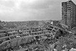 Fotografía del Edificio Nuevo León de Tlatelolco, que se vino abajo en el terremoto de 1985 en la ciudad de México