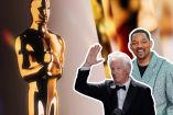 Will Smith y Richard Gere sobre un fondo con la estatuilla dorada