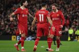 Jugadores del Liverpool celebrando un gol.